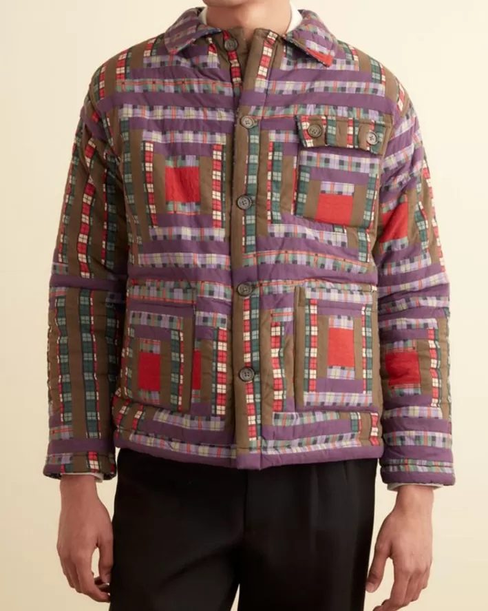 Men BODE Outerwear<Plaid Log Cabin Quilt Jacket