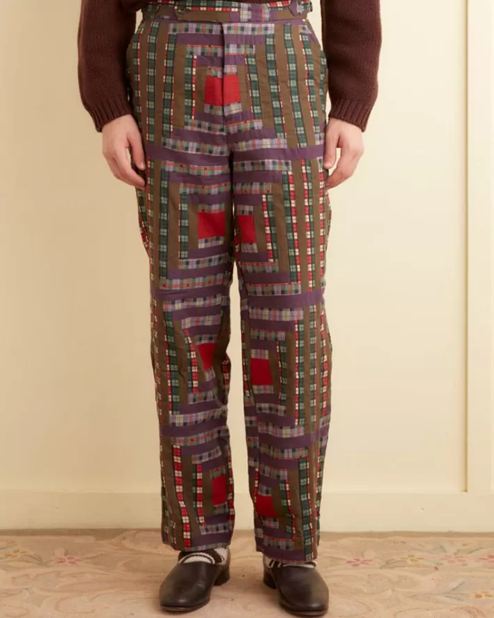 Men BODE Trousers & Pants<Plaid Log Cabin Trousers