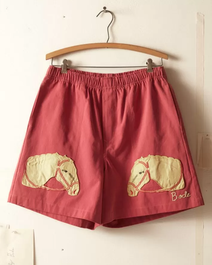 Men BODE Shorts<Pony Applique Shorts - Pink