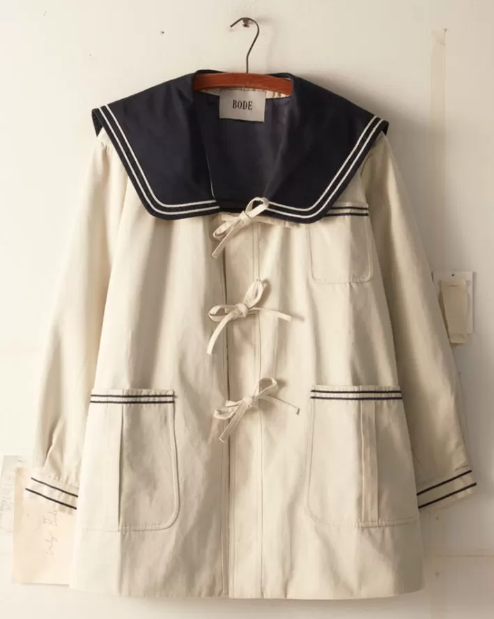 Men BODE Outerwear<Sailor Coat - Cream Navy