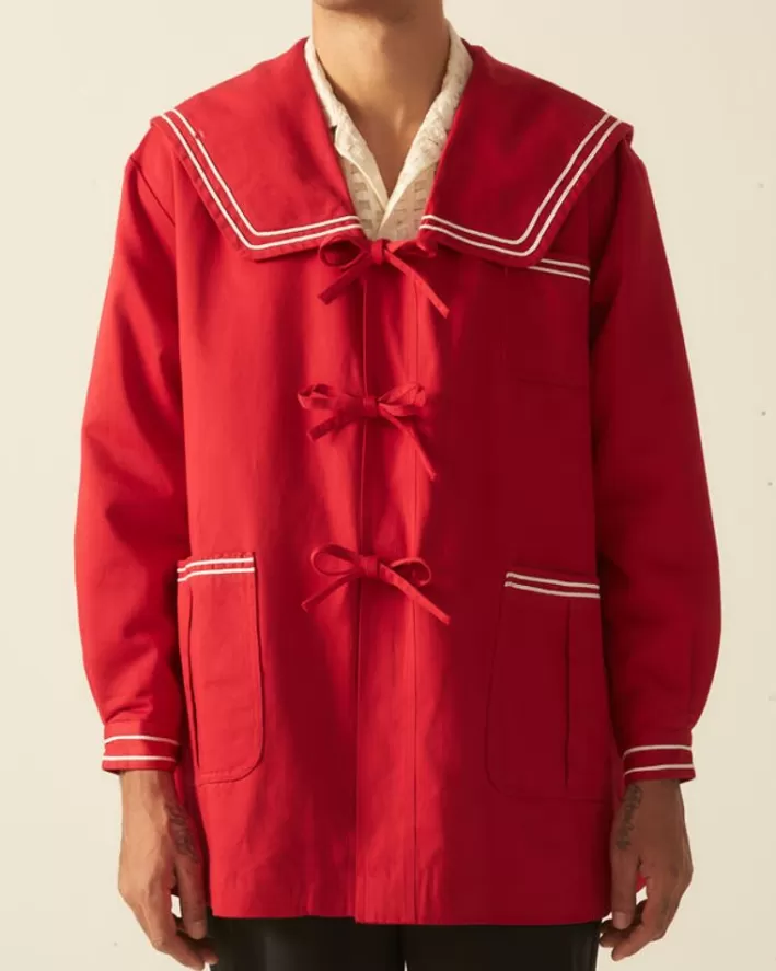 Men BODE Outerwear<Sailor Coat - Red