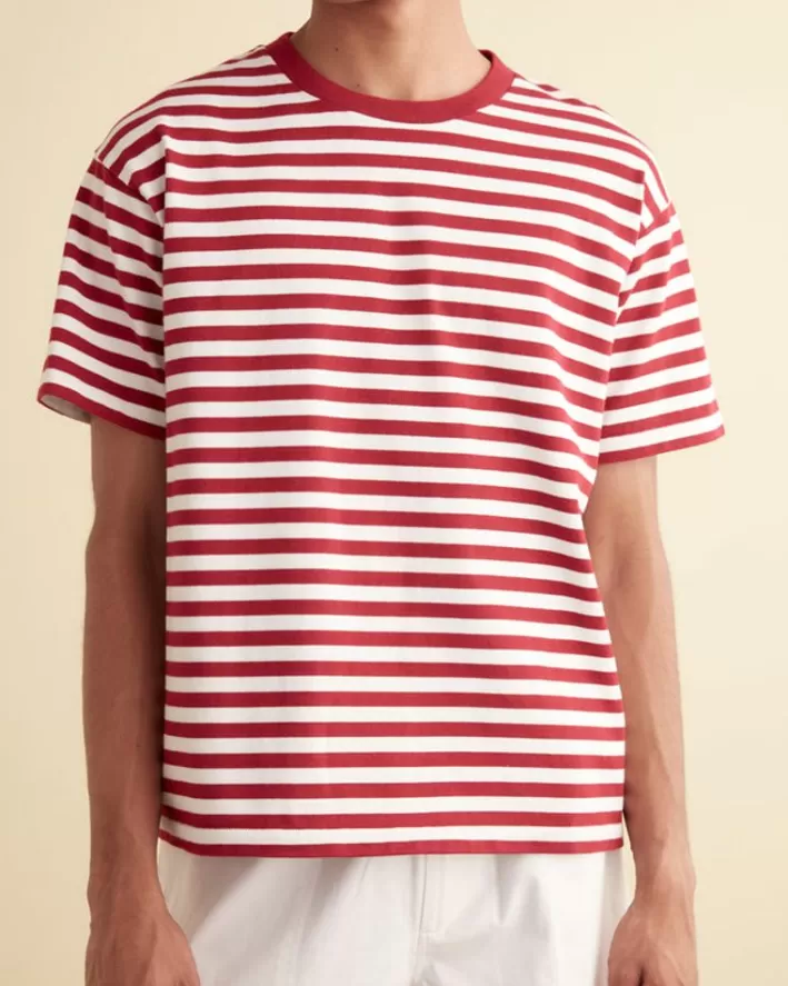 Men BODE Cut & Sew<Sawyer Stripe Short Sleeve Shirt