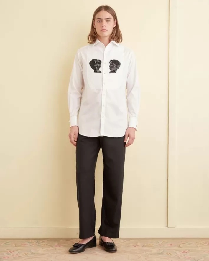 Men BODE Shirts<Sequined Silhouette Tuxedo Shirt