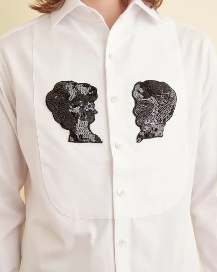 Men BODE Shirts<Sequined Silhouette Tuxedo Shirt