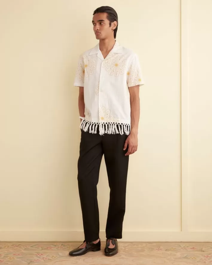 Men BODE Shirts<Soleil Fringe Short Sleeve Shirt