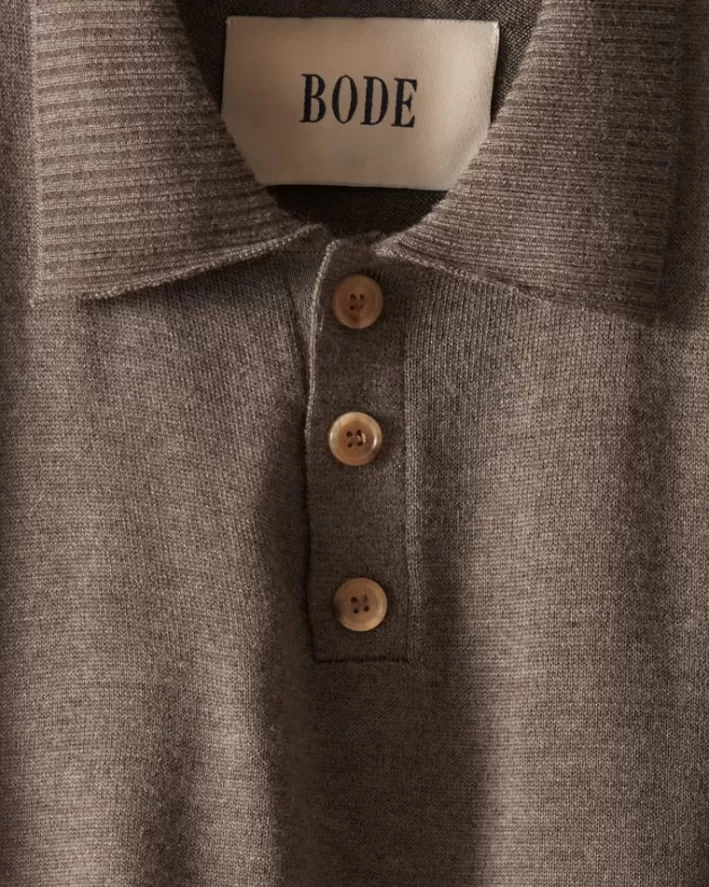 Men BODE Knitwear<Solid Cycling Polo - Grey