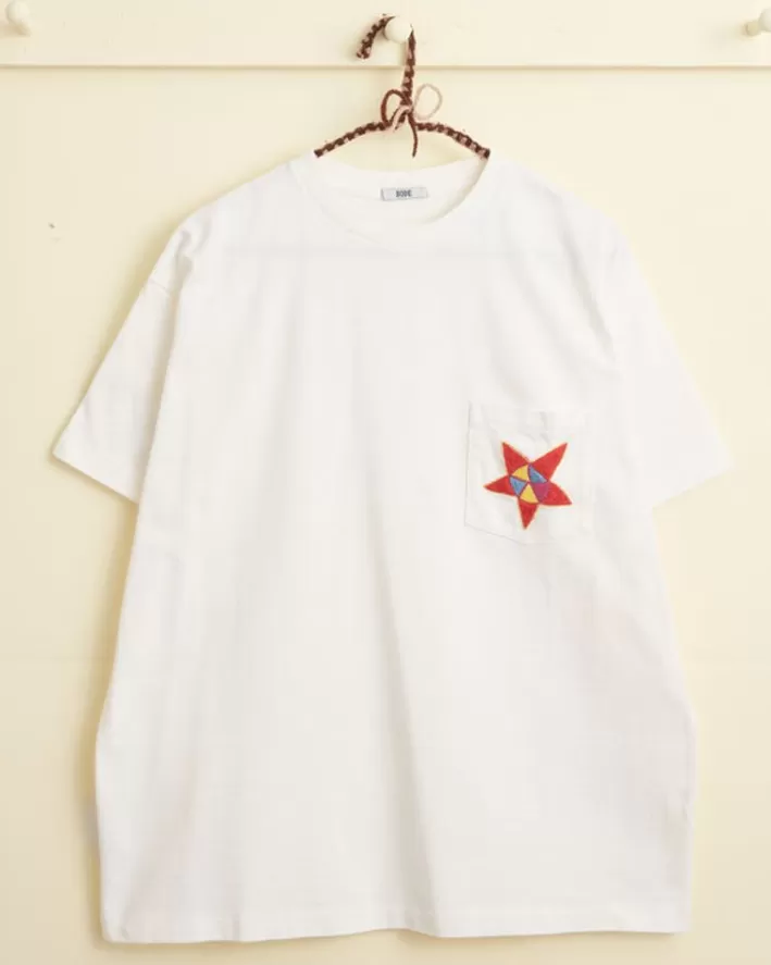 Men BODE Cut & Sew<Star Pocket Tee - White