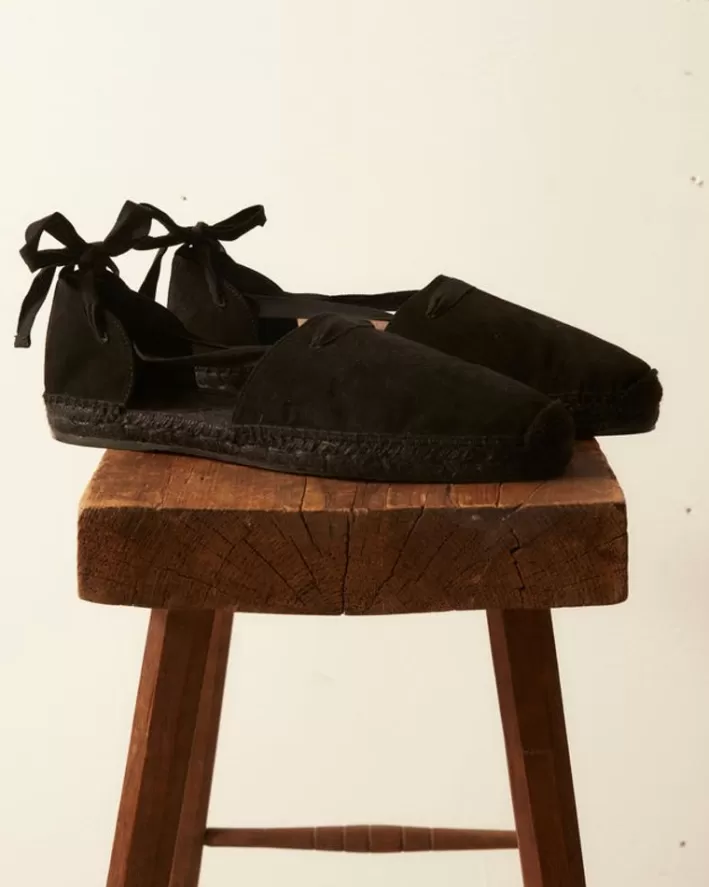 Men BODE Shoes<Suede Lace-Up Espadrille - Black