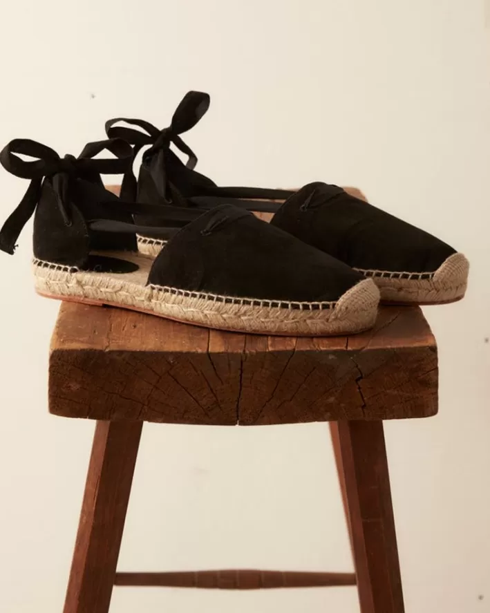 Men BODE Shoes<Suede Lace-Up Espadrille - Black Natural