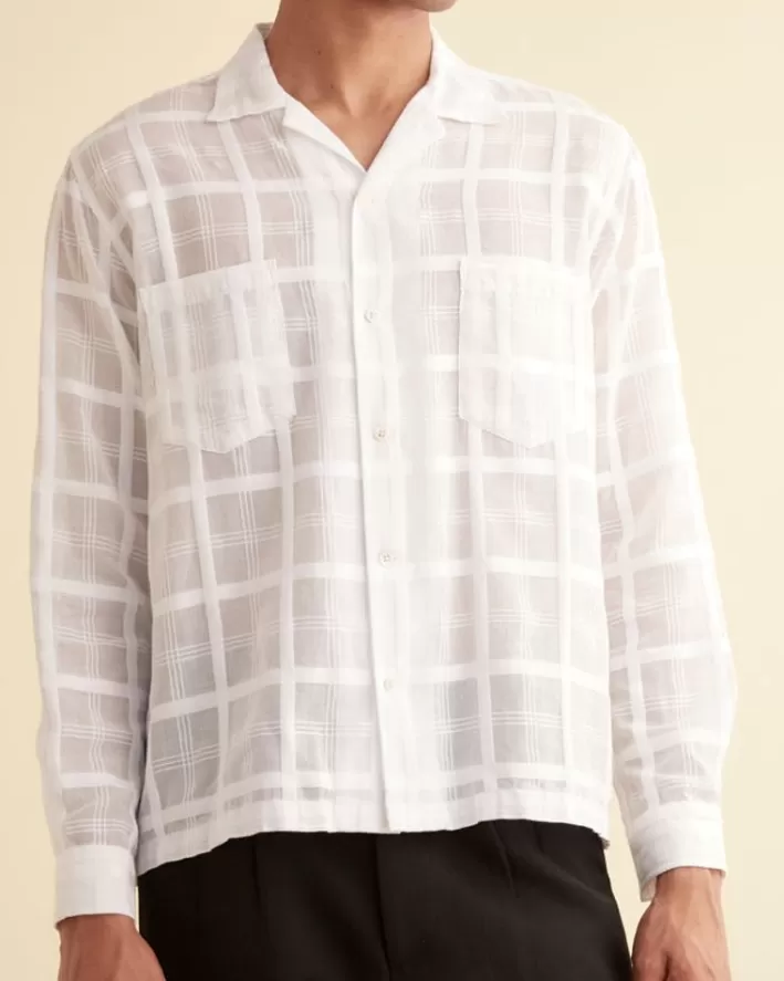 Men BODE Shirts<Tonal Plaid Long Sleeve Shirt