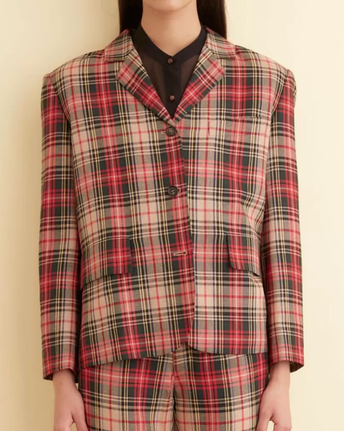 Women BODE Outerwear<Truro Plaid Suit Jacket