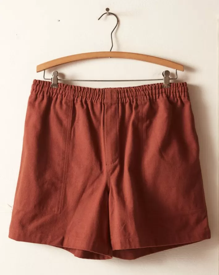 Men BODE Shorts<Twill Rugby Short - Cinnamon