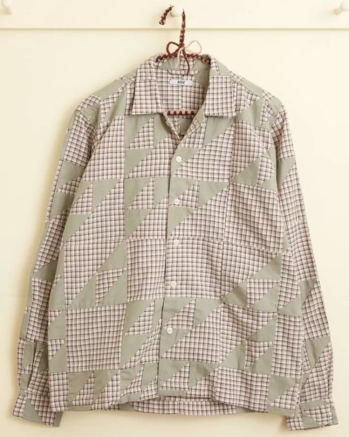 Men BODE Shirts<Wandering Lover Quilt Long Sleeve Shirt - Mint